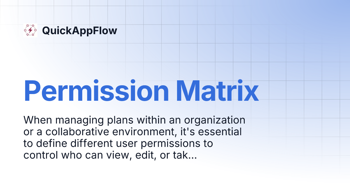 Permission Matrix | QuickAppFlow